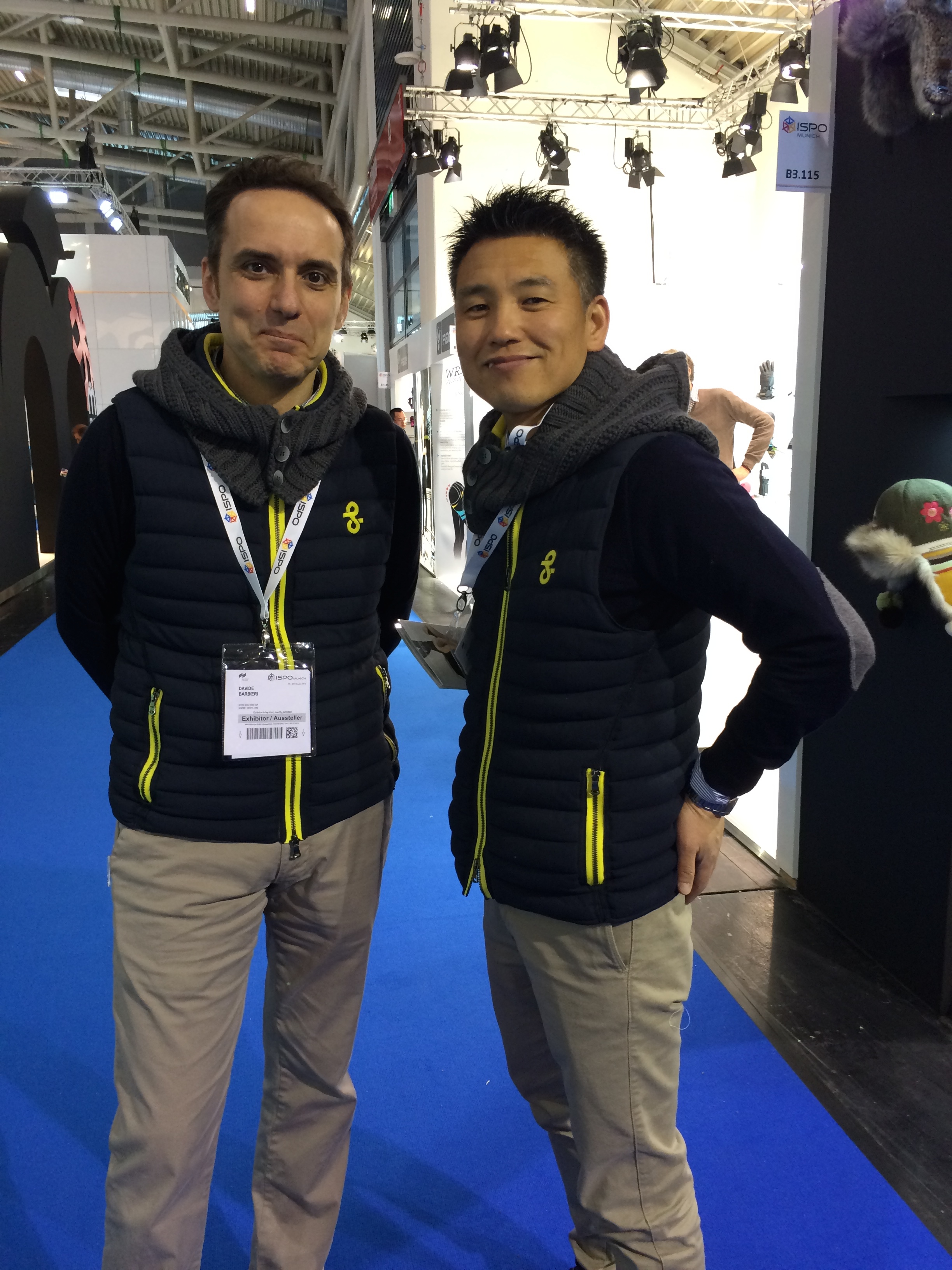 ‘Quilted gilet’ from Shima Seiki Italia, modelled by Davide Barbiere and Nobby Sasamoto.