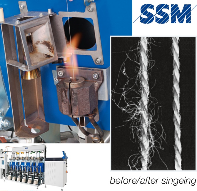 The SSM GSX3-E yarn singeing machine produces high-quality yarns with significant savings in both time and cost.