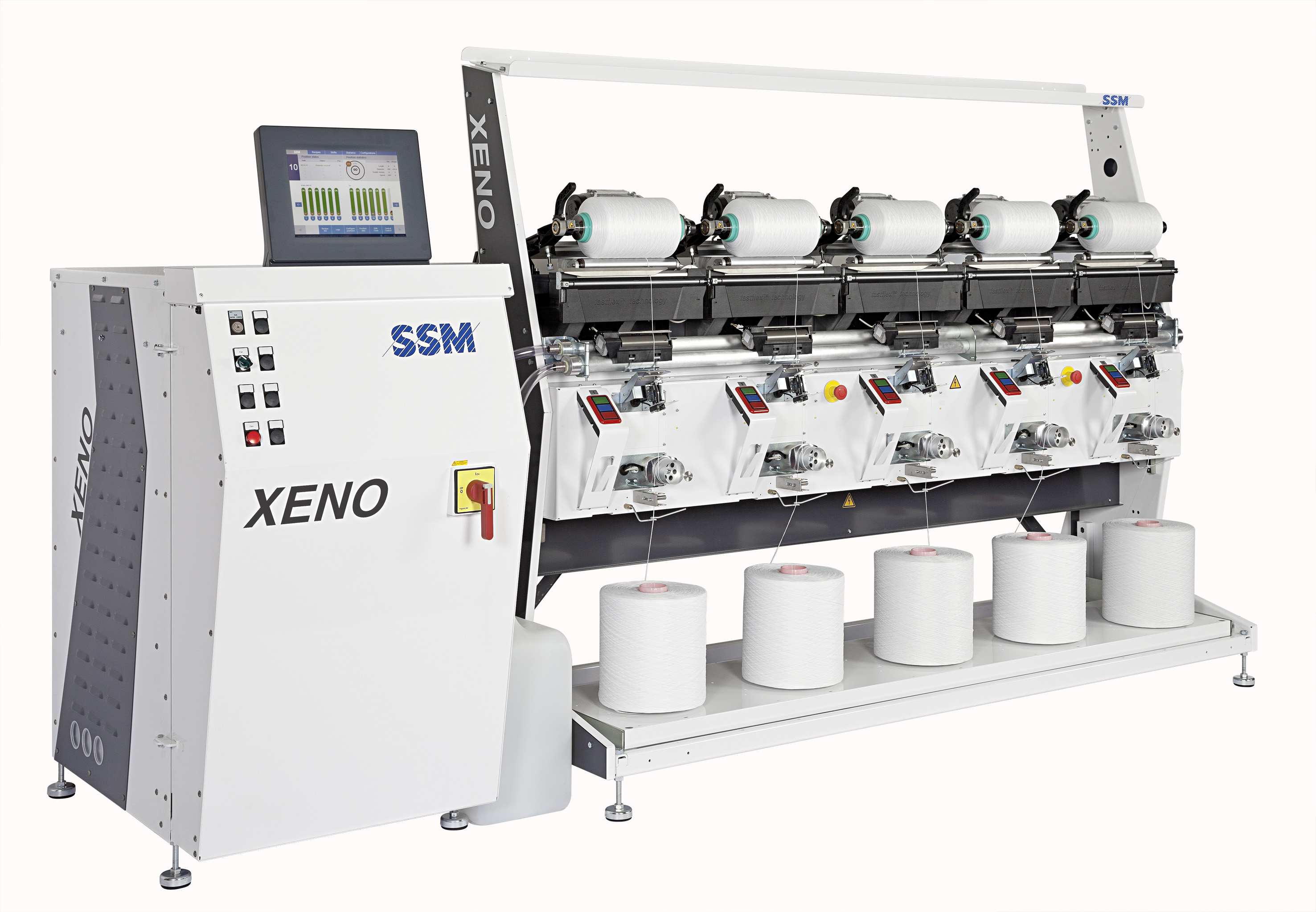 XENO is available with high quality SSM yarn guide system (XENO-YW). © SSM