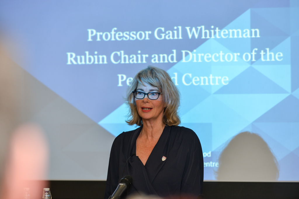 Gail Whiteman speaking at the event. © Pentland Group
