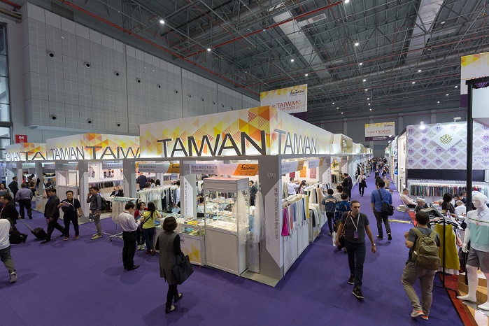 The line-up at this year’s Taiwan Pavilion is noteworthy, with Far Eastern New Century Corp exhibiting its award winning DynaFeed smart textile solution. © Messe Frankfurt / Intertextile Shanghai Apparel Fabrics