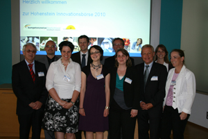 Speakers at the Hohenstein Innovation Exchange Part 2 on 11.6.2010 (l. to r.) Gregor Hohn, Michael Walz, Dr. Timo Hammer, Claudia Bernet, Julia Gündel, Dr. Anja Gerhardts, Christof Breckenfelder, Martin Harnisch, Dr. Gero von Wagner, Dr. Andreas Schmidt, Florian Girmond, Prof. Dr. Höfer, Martin Rupp