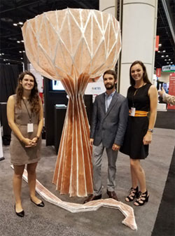 Clemson University architecture students stand with their winning ‘Manifold’ design. © ACMA