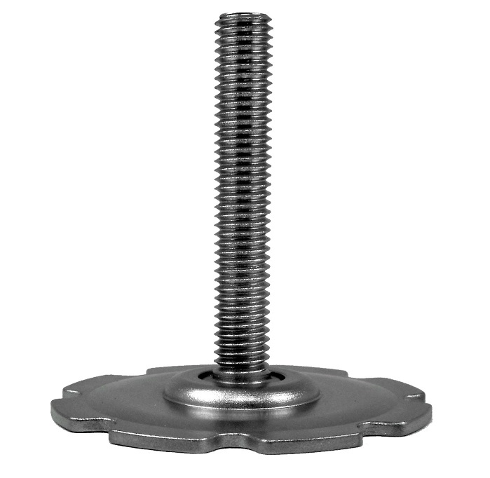 Spida Fixings mild steel threaded M8 stud welded to a 53mm concave castellated Spida base. © Adhesion Technologies