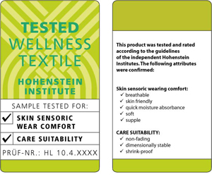 Hohenstein Wellness label