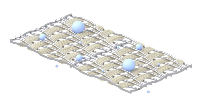 GKD also weaves materials such as aramid, ceramic, glass, natural products or textile fibers in hybrid structures. © GKD - Gebr. Kufferath AG 