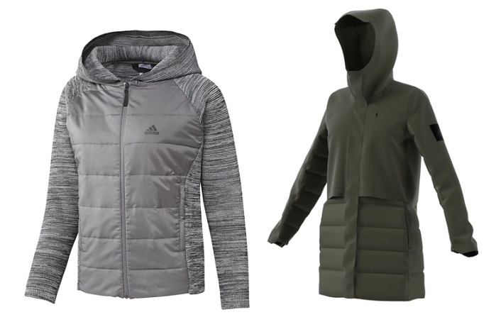 women's adidas outdoor hooded climawarm down jacket