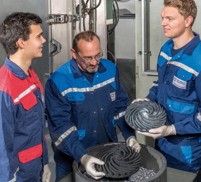 Carboprint is the new brand name for SGL carbon and graphite components created using the 3D binder jet printing technology of ExOne. © ExOne/ SGL 