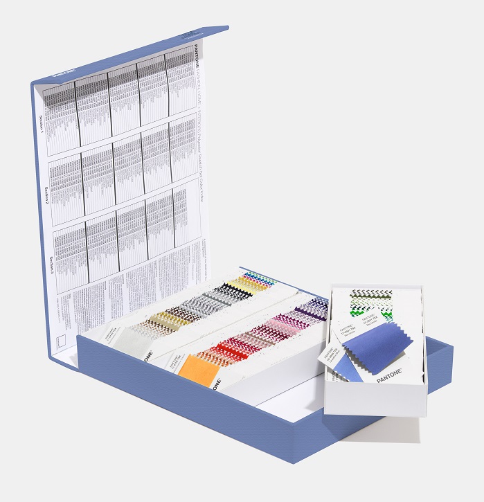 Polyester Swatch Set is a storage case for all 203 colours in new 2x2” removable swatches for colour selection and palette development. © Pantone LLC