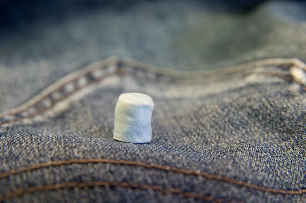 Researchers discovered how to dissolve denim and manipulate the remains into an aerogel. © Deakin University