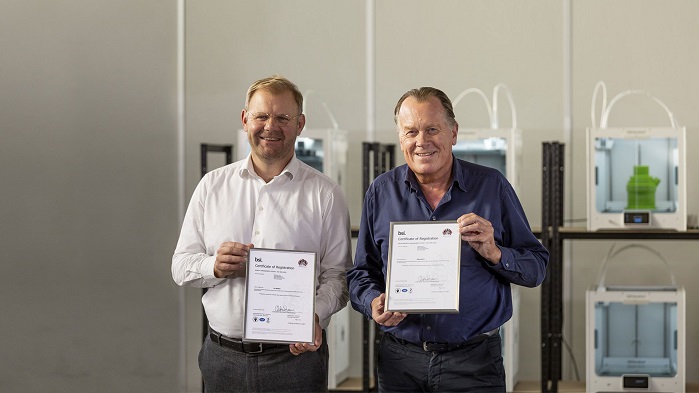 Ultimaker achieved certification against ISO 9001:2015 for quality management and ISO 14001:2015 for environmental management. © Ultimaker  