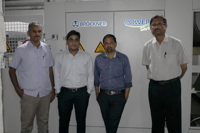From left to right: Mr Shanmughsundaram, Senior Service Engineer, Voltas; Mr Manish Patidar, Sales Engineer, Voltas; Mr Ramnath Narsimha, CEO, Ganga Fashions; Mr Deepak Sabarad, Senior Sales Manager, Voltas. © Brückner