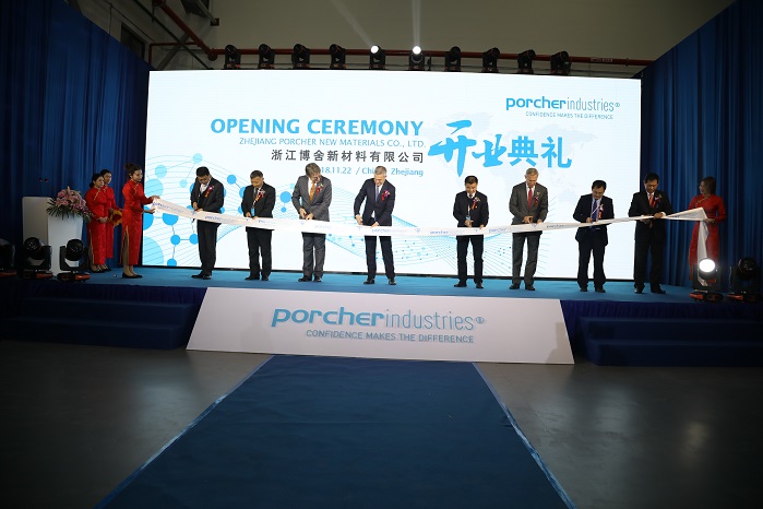 The inauguration marks the opening of a brand new Porcher Industries site in China. © Porcher Industries 
